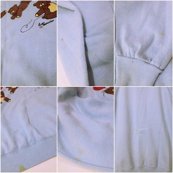 Vintage 70s/80s T.Jays USA-made Sweatshirt Novelty Bears Balloons Lady-M Flaws - Picture 8 of 10